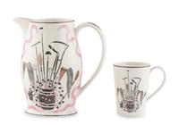 An Eric Ravilious for Wedgwood 'Garden Implements' Pitcher and Mug