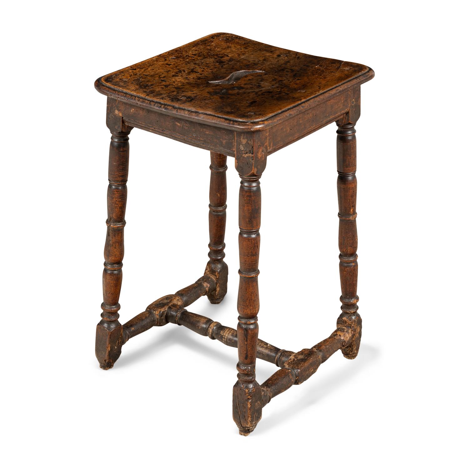 A Louis XIII Walnut Stool