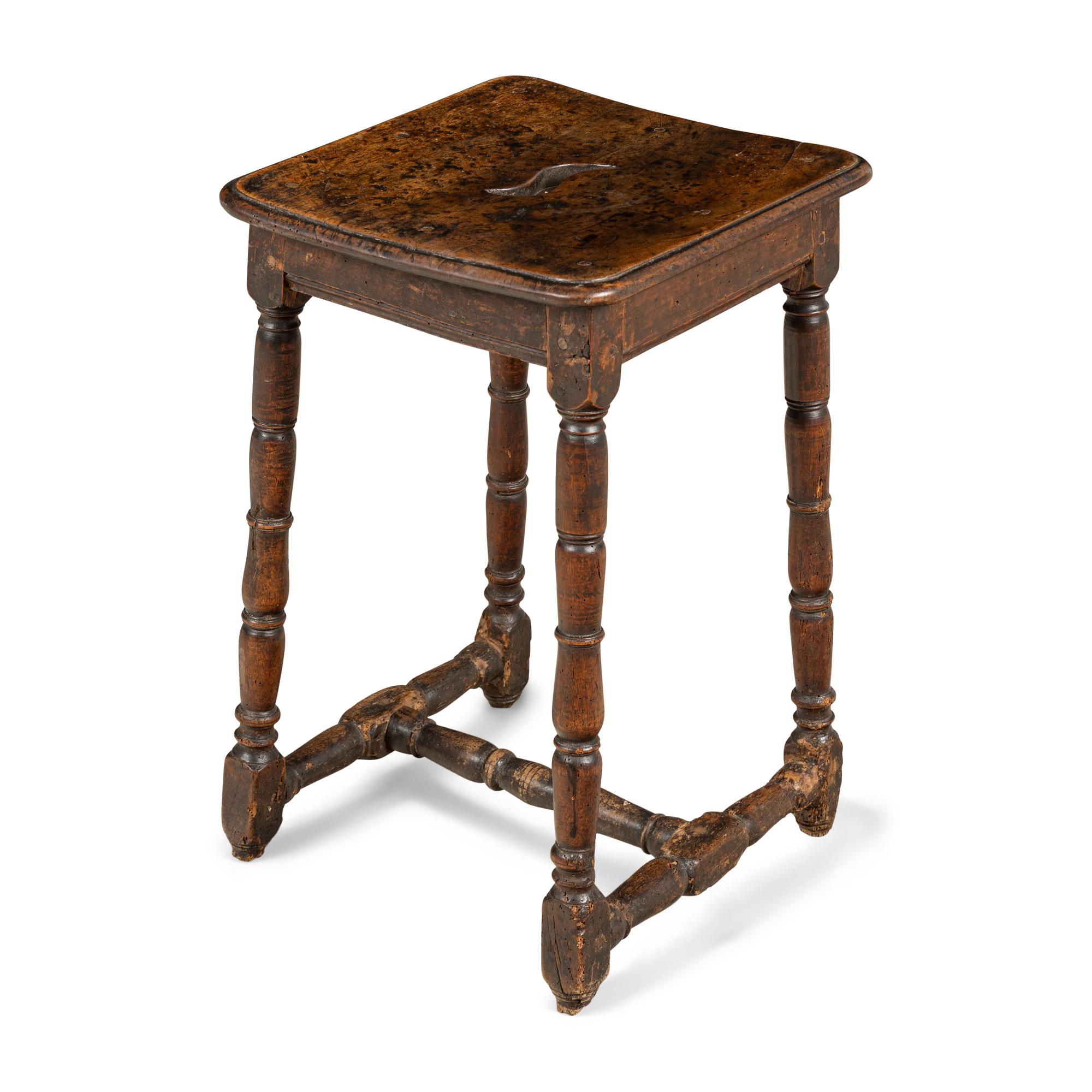 A Louis XIII Walnut Stool