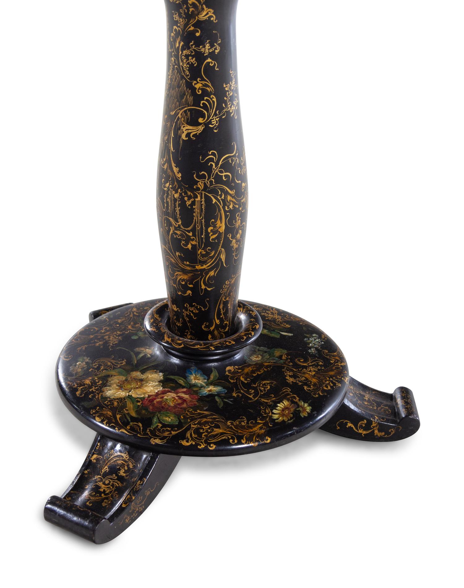 A Victorian Painted Papier-Mâché or Lacquer Work Table