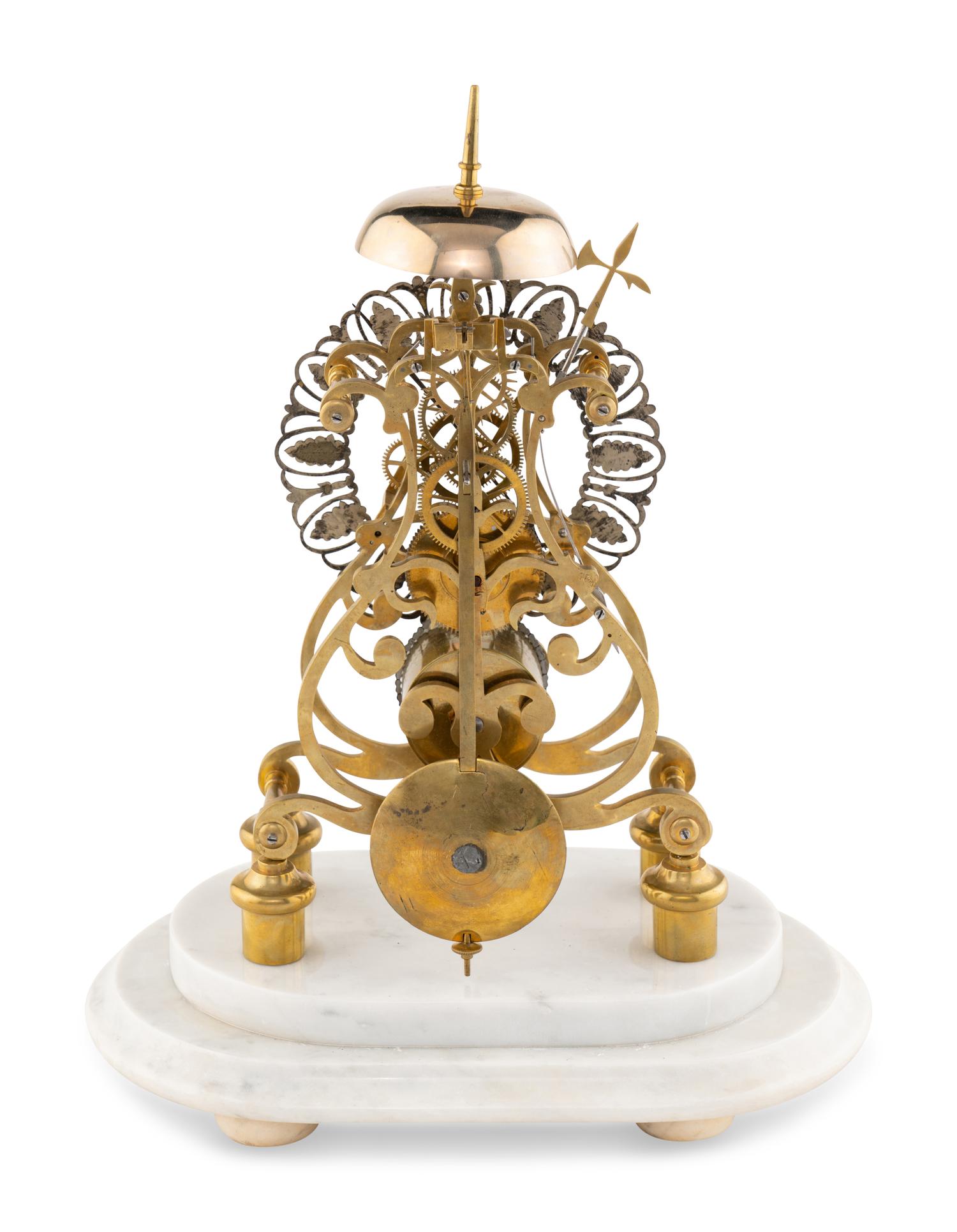 An English Brass Single-Fusée Skeleton Clock