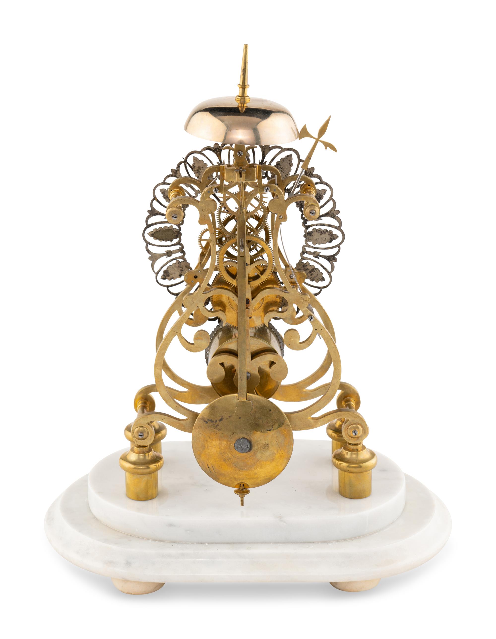 An English Brass Single-Fusée Skeleton Clock