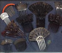 A Framed Group of Victorian Hair Combs