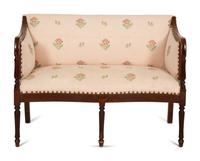 A Regency Style Inlaid Mahogany Settee