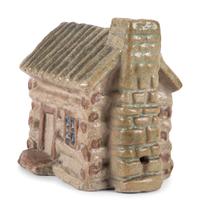 A Scarce Small-Size Dalton, Ohio Stoneware Log Cabin Bank