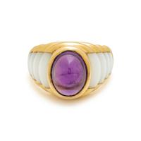 MAUBOUSSIN, AMETHYST AND MOTHER OF PEARL RING