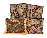 Four Gros Point Needlework Cushions