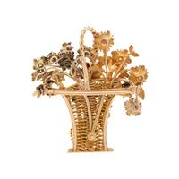 YELLOW GOLD, DIAMOND AND MULTIGEM GIARDINETTO BROOCH