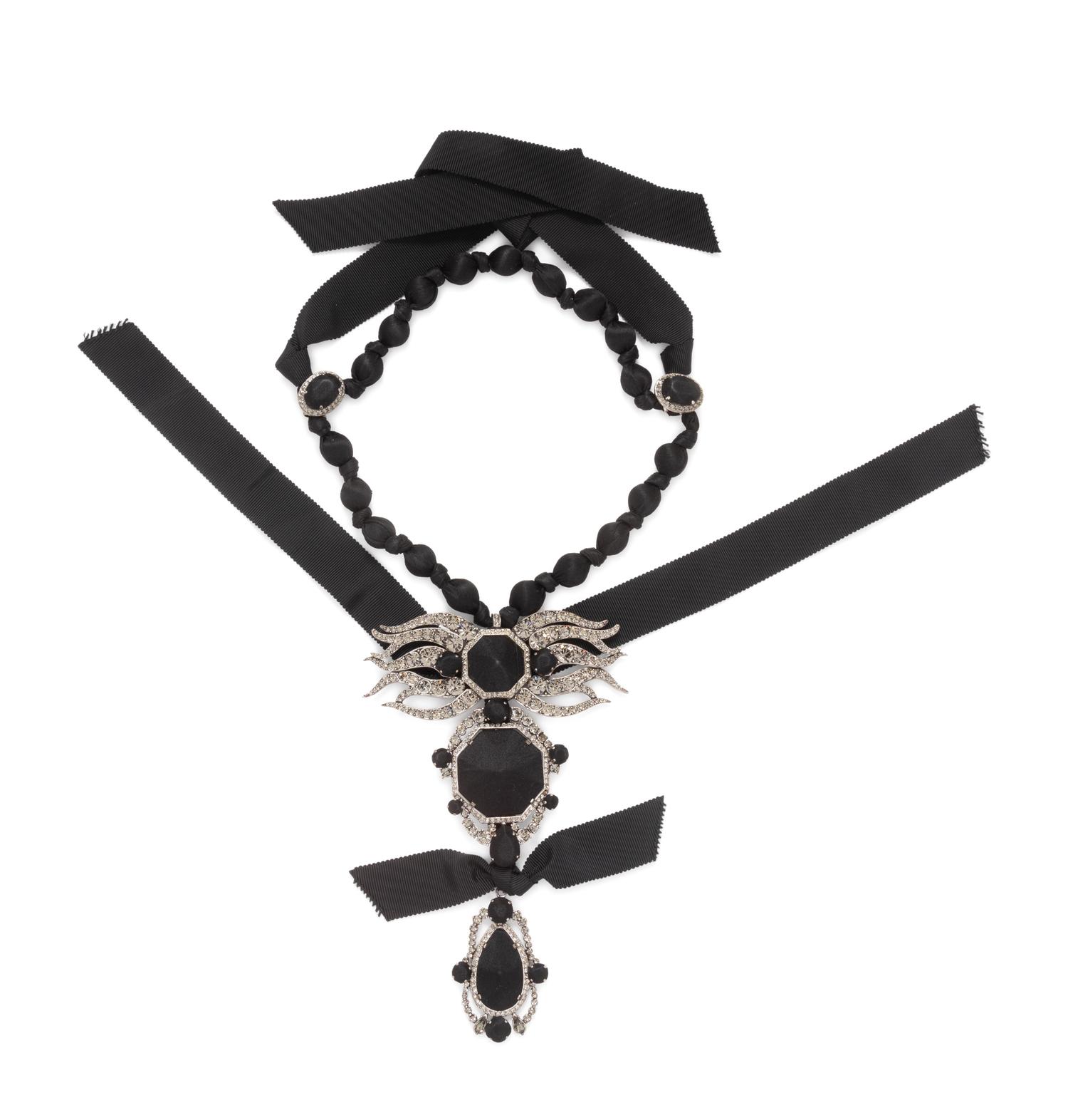 Three Lanvin Silk and Rhinestone Necklaces, 2005