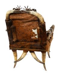 A Victorian Horn Chair and Ottoman
