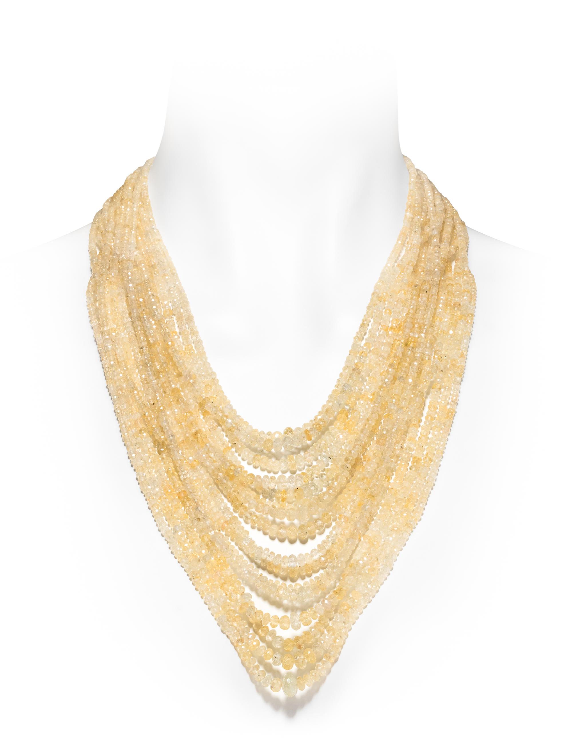 ANGELA PINTALDI, MULTISTRAND COLORED SAPPHIRE BEAD NECKLACE