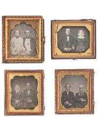 [EARLY PHOTOGRAPHY]. 18 sixth plate daguerreotypes of couples.