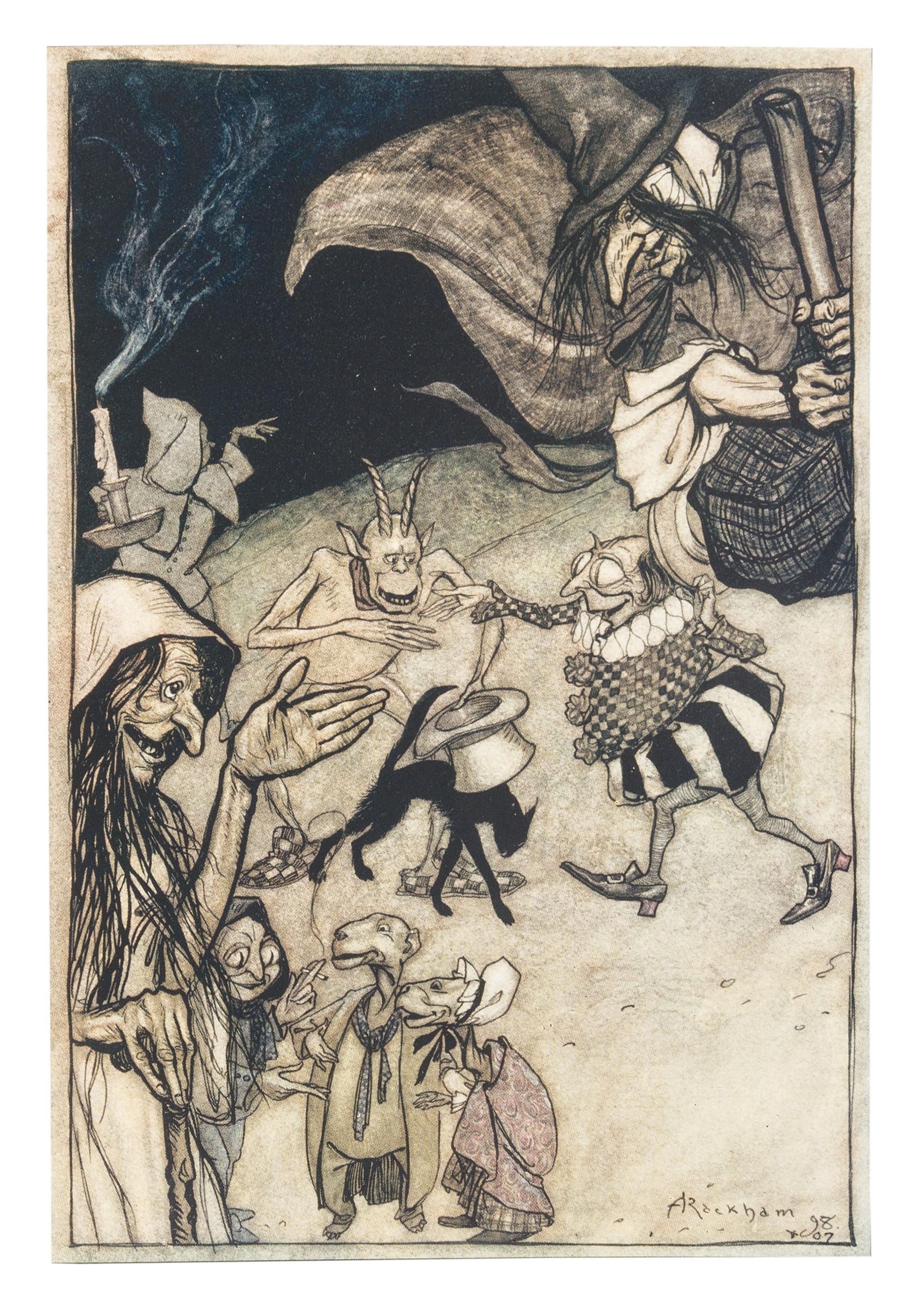 RACKHAM, Arthur, illustrator. -- BARHAM, Richard Harris ("Thomas Ingoldsby"). The Ingoldsby Legends of Mirth and Marvels. London: 1907.