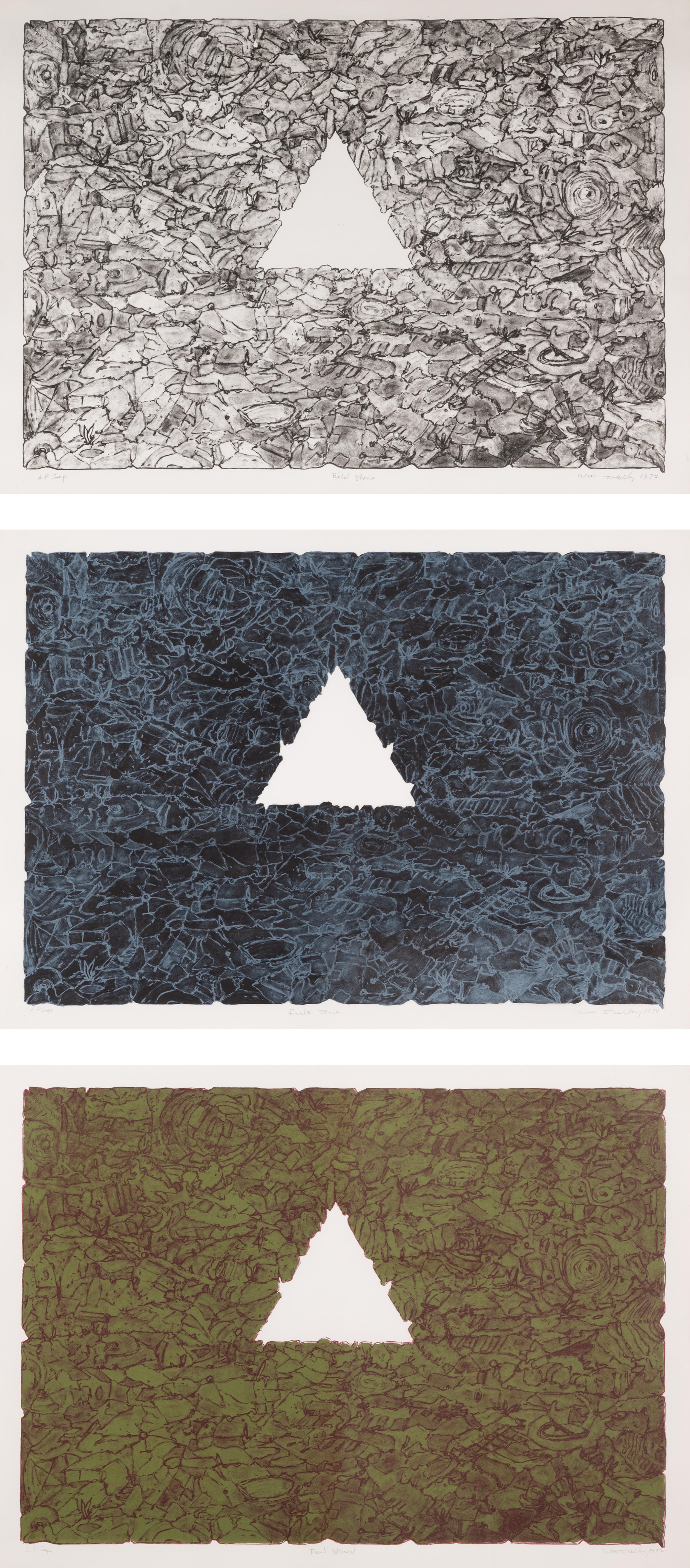 Field Stone, Feels Tone, Feel Stoned (complete group of three prints)