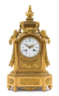 A Louis XVI Style Gilt Bronze Mantel Clock Height 16 1/2 inches. — JAPY FRERES, 19TH/20TH CENTURY