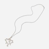 An Art Deco Platinum, Diamond, and 14K White Gold Necklace