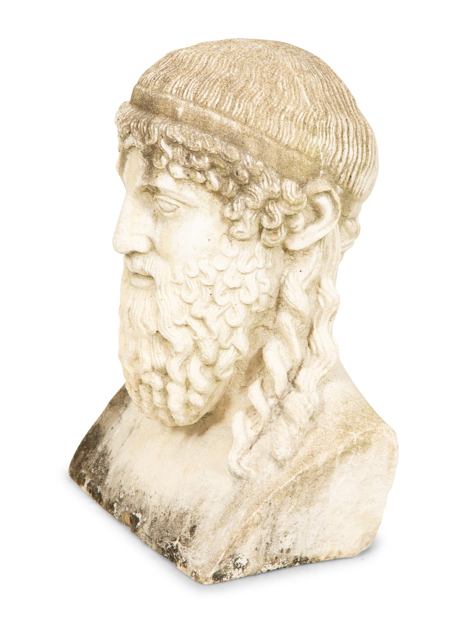 A Carved Stone Bust of Dionysos After the Antique