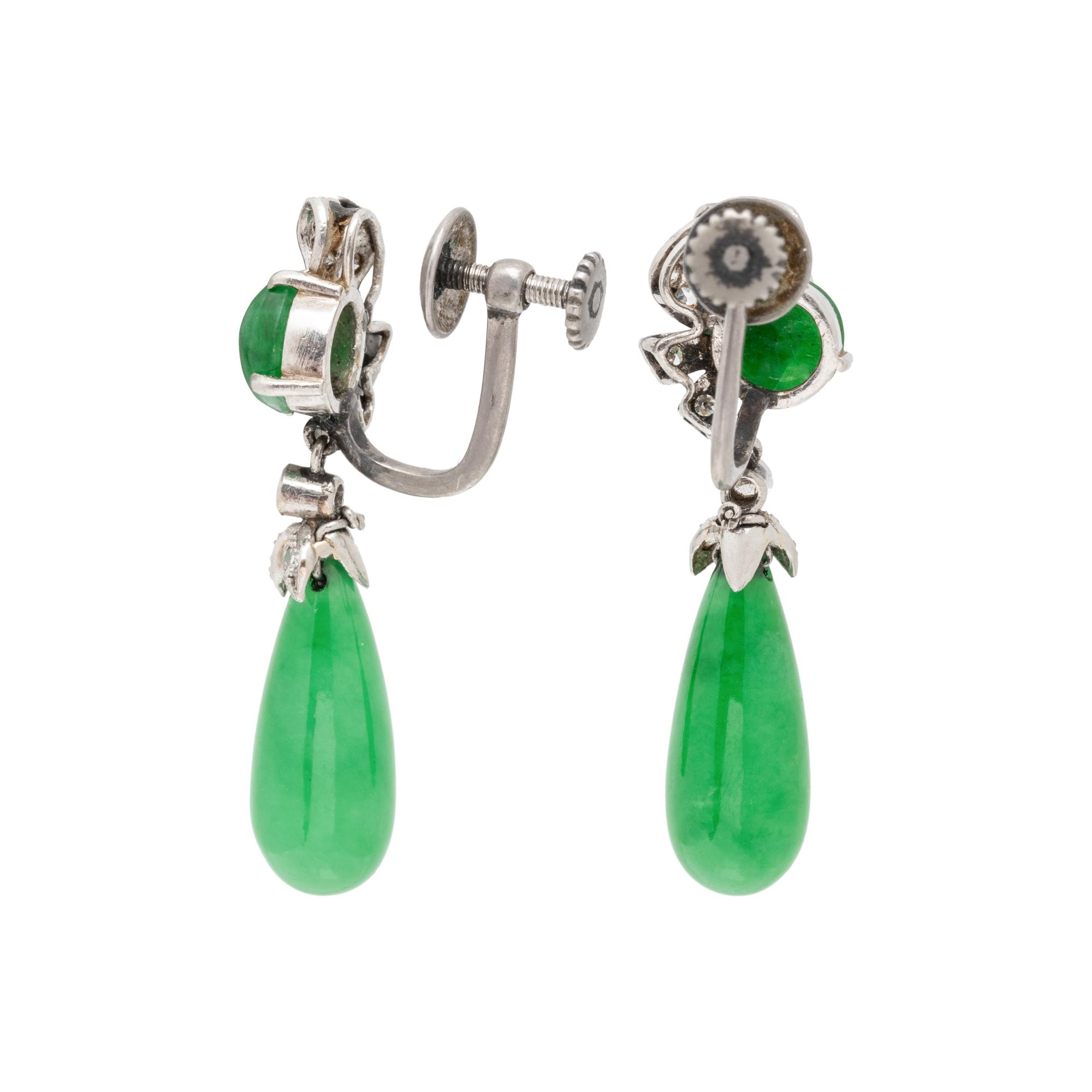 JADE AND DIAMOND EARRINGS