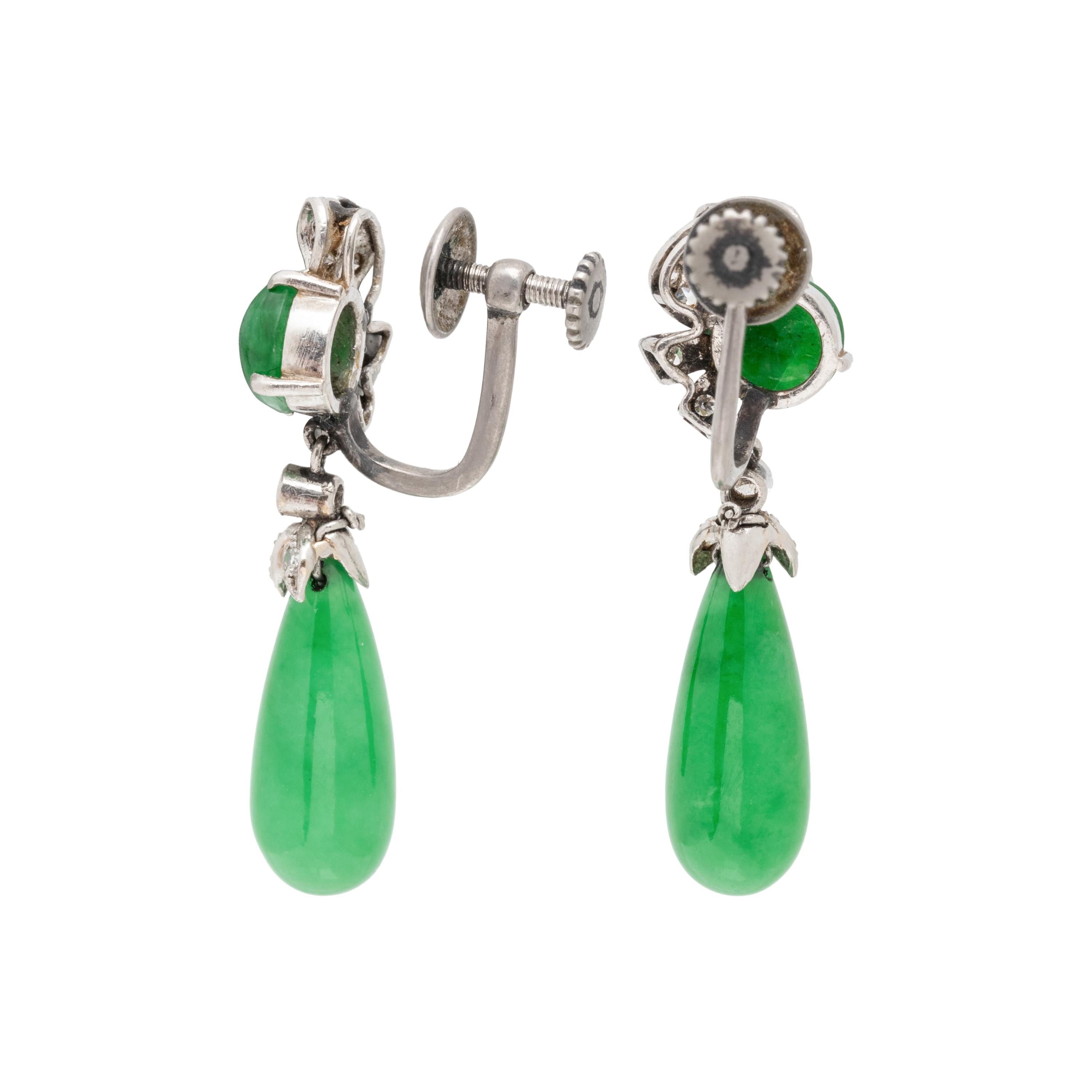 JADE AND DIAMOND EARRINGS