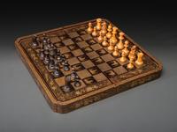 A Chinese Export Gilt Decorated Black Lacquer Folding Game Board