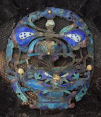 A Chinese Lady's Enamel Mounted Court Hat 19TH CENTURY, QING DYNASTY Height 7 x width 9 inches. — 19TH CENTURY, QING DYNASTY