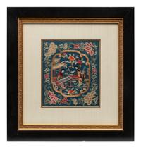 Eight Chinese Embroidered Silk Panels