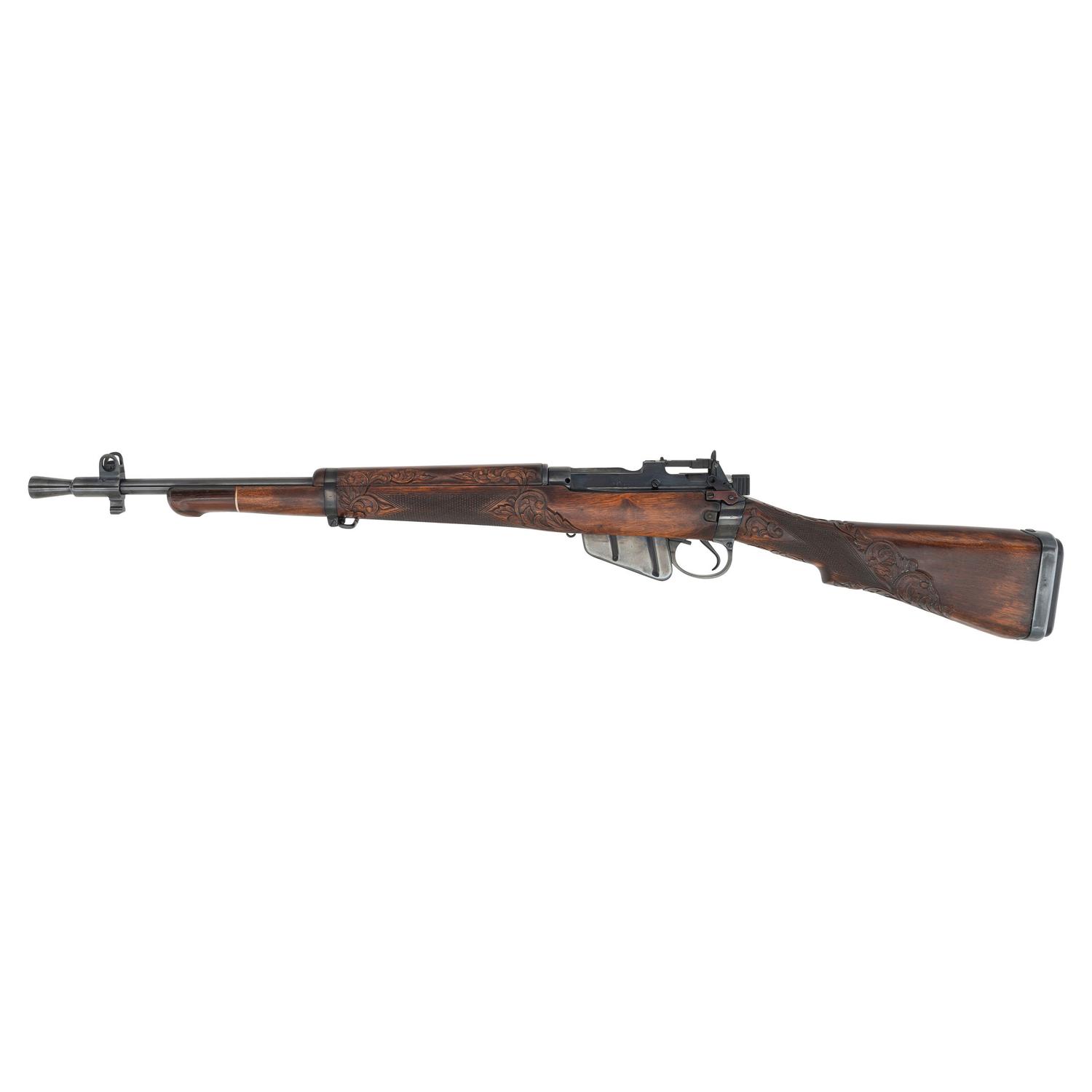 *Enfield No. 5 Jungle Carbine with Custom Carved Stock and Blued Finish