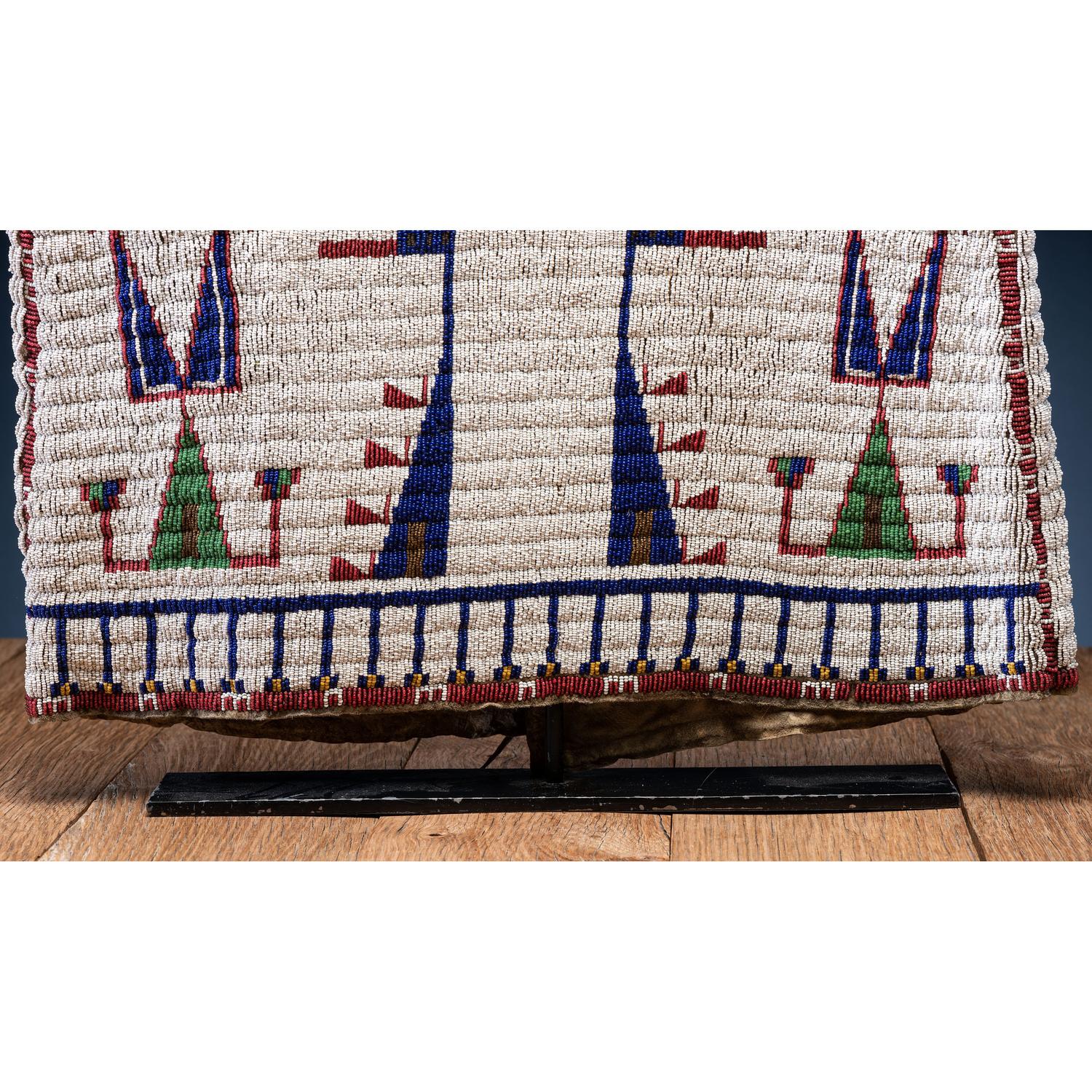 Sioux Beaded Hide Vest, with Inverted American Flags