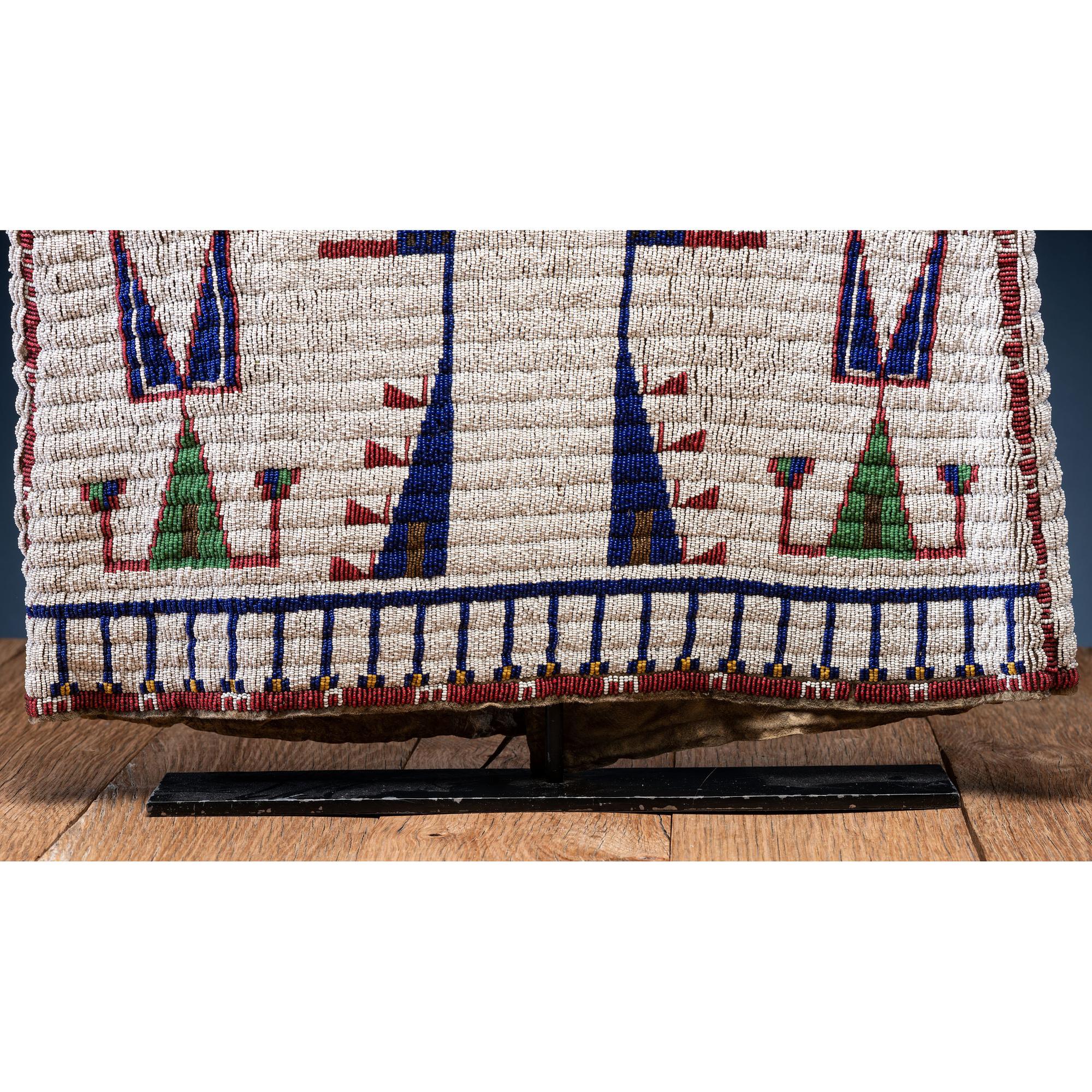 Sioux Beaded Hide Vest, with Inverted American Flags