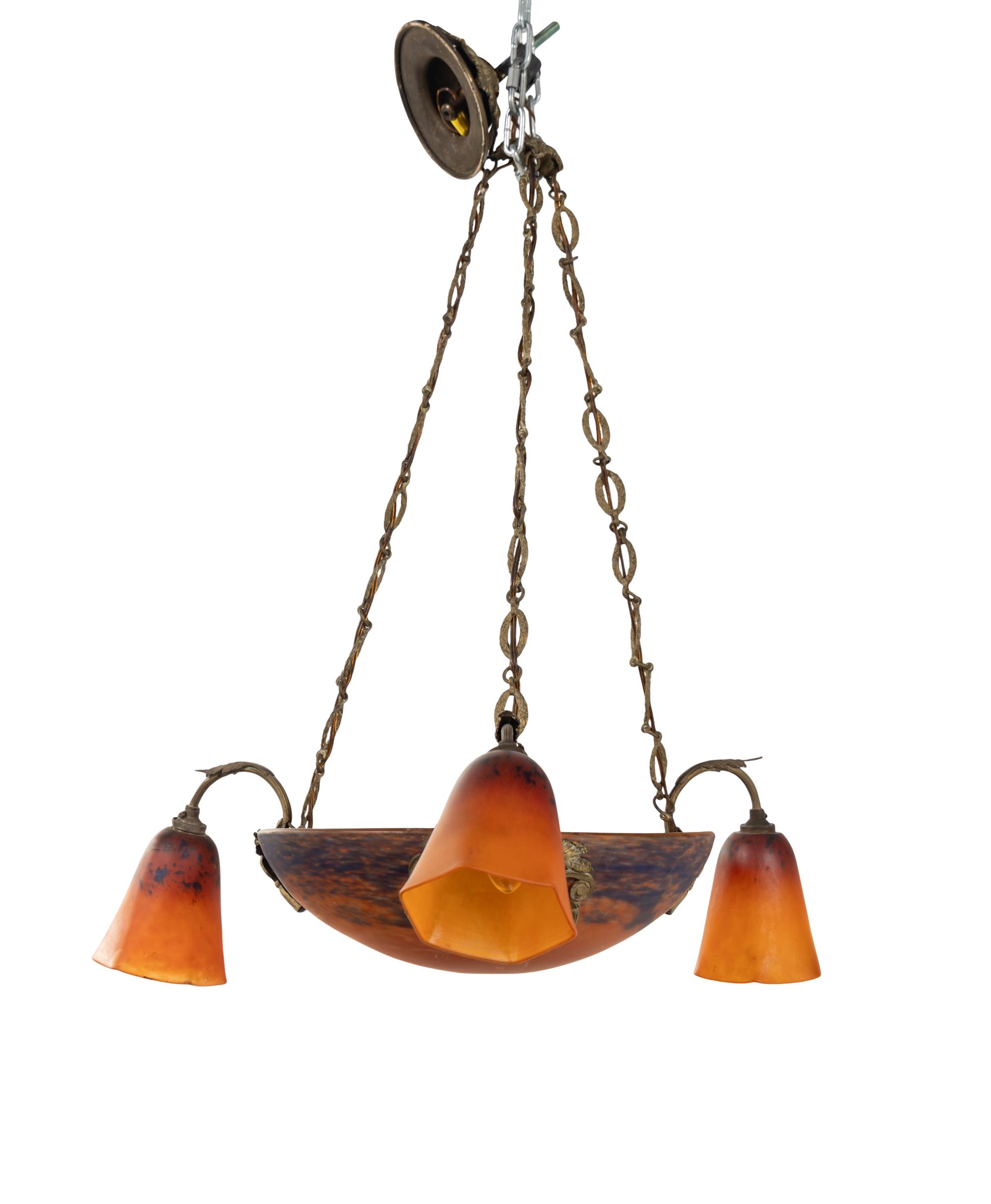 A Schneider Glass Hanging Fixture