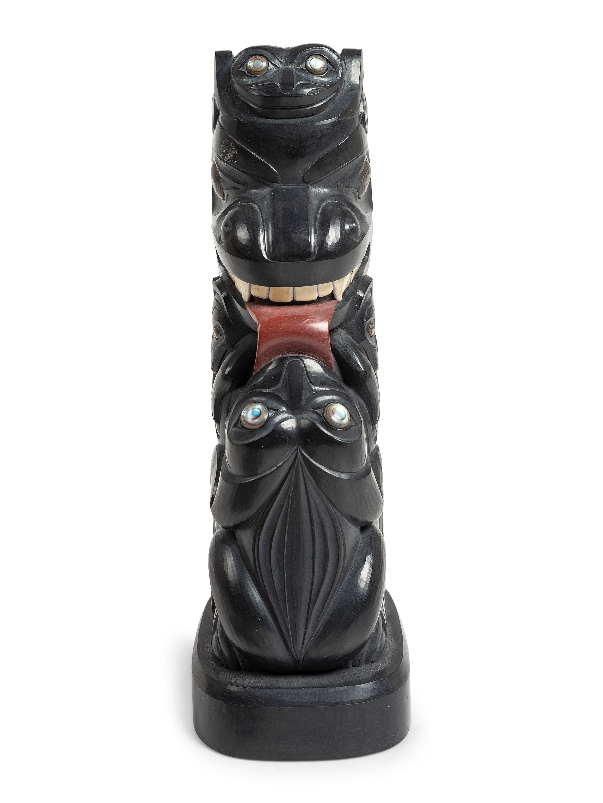 Carved Argillite Totem Pole