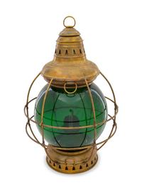 A Brass and Glass Ship's Lantern