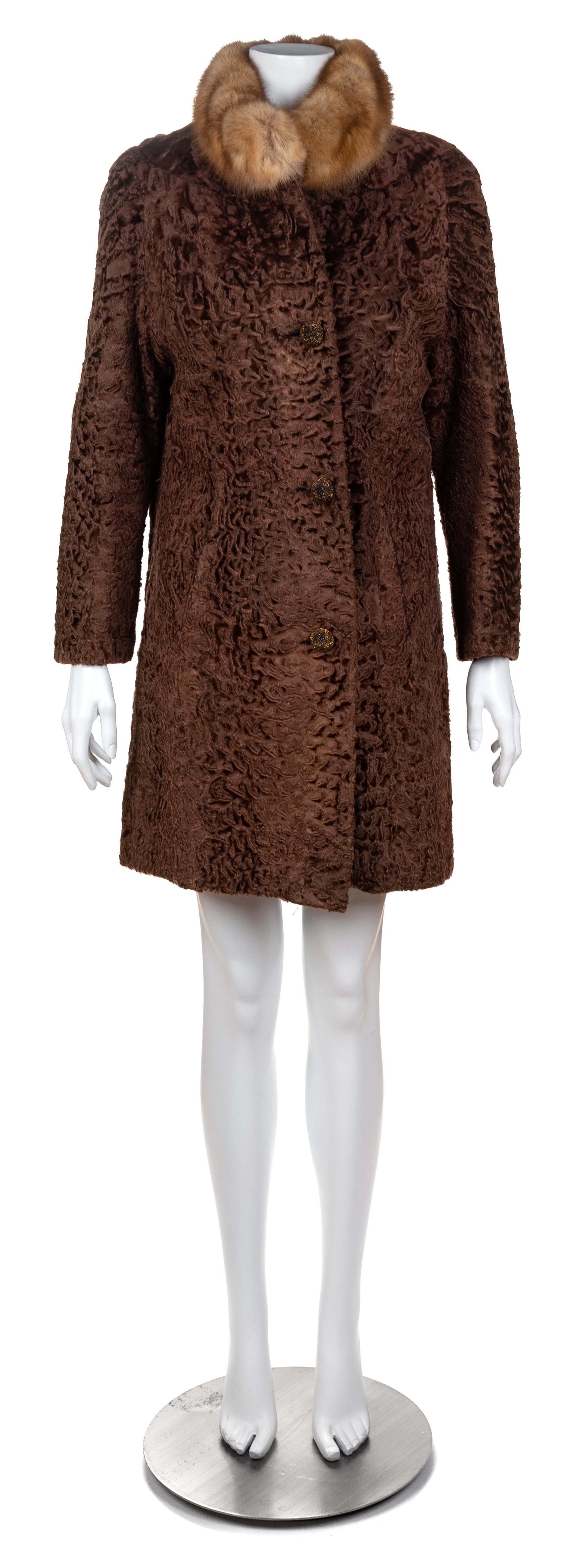 A Brown Persian Lamb Coat, No size.