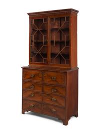 A George III Mahogany Bureau Bookcase