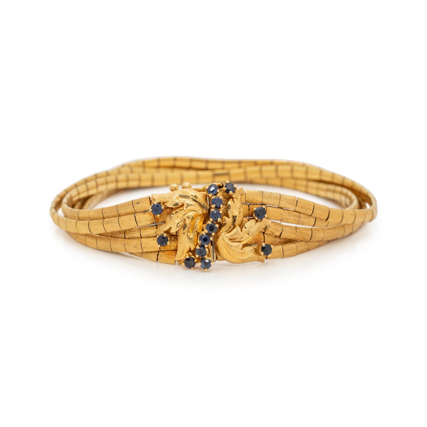 YELLOW GOLD AND SAPPHIRE BRACELET