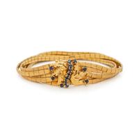 YELLOW GOLD AND SAPPHIRE BRACELET