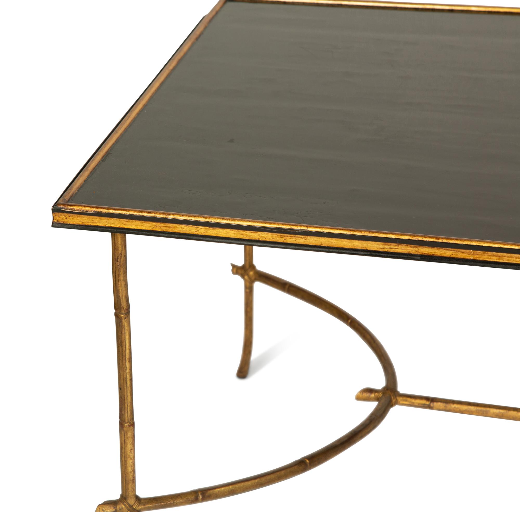 A Gilt Metal Faux Bamboo Cocktail Table