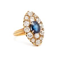 EDWARDIAN, SAPPHIRE AND DIAMOND RING