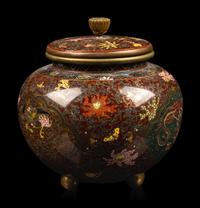 A Japanese Cloisonné Jar and Cover