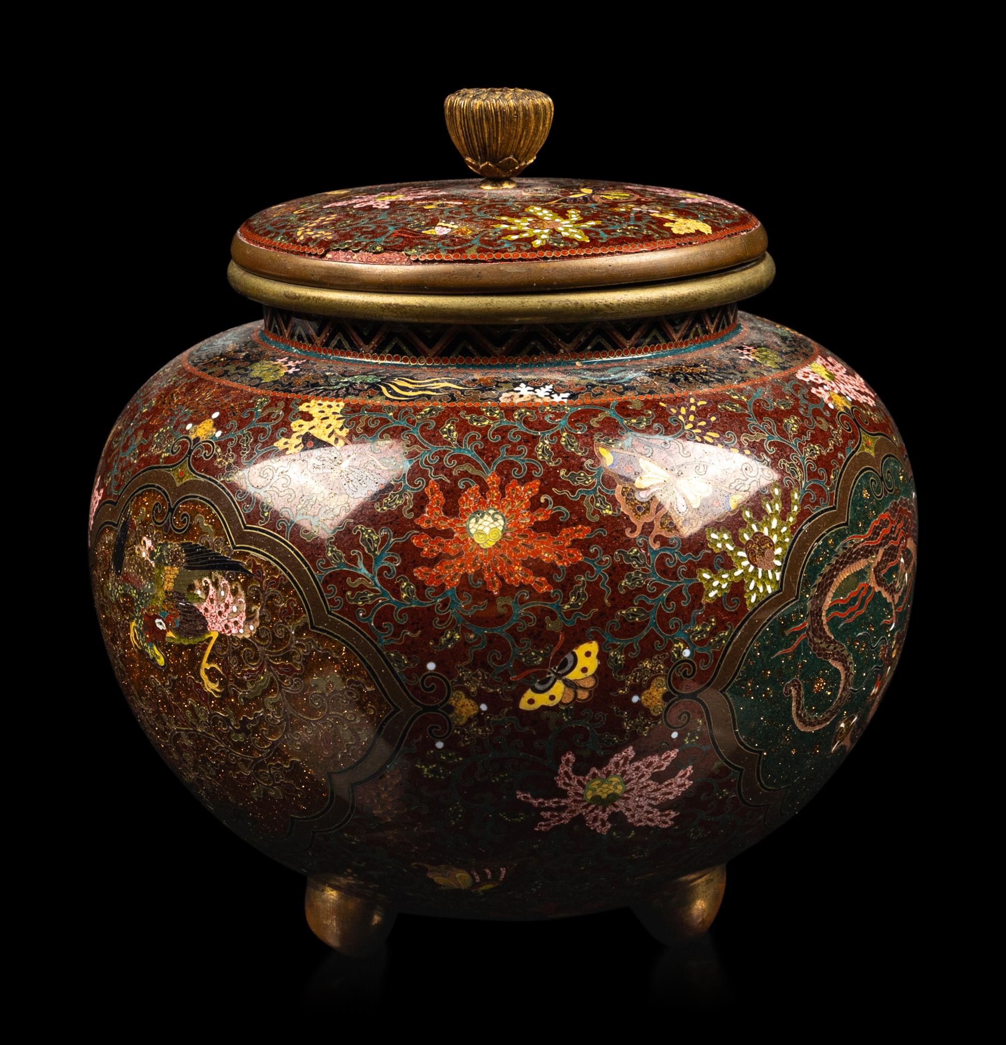 A Japanese Cloisonné Jar and Cover