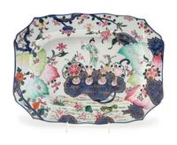 A Chinese Export Tobacco Leaf Porcelain Platter