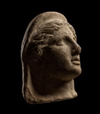 An Etruscan Terracotta Votive Female Head