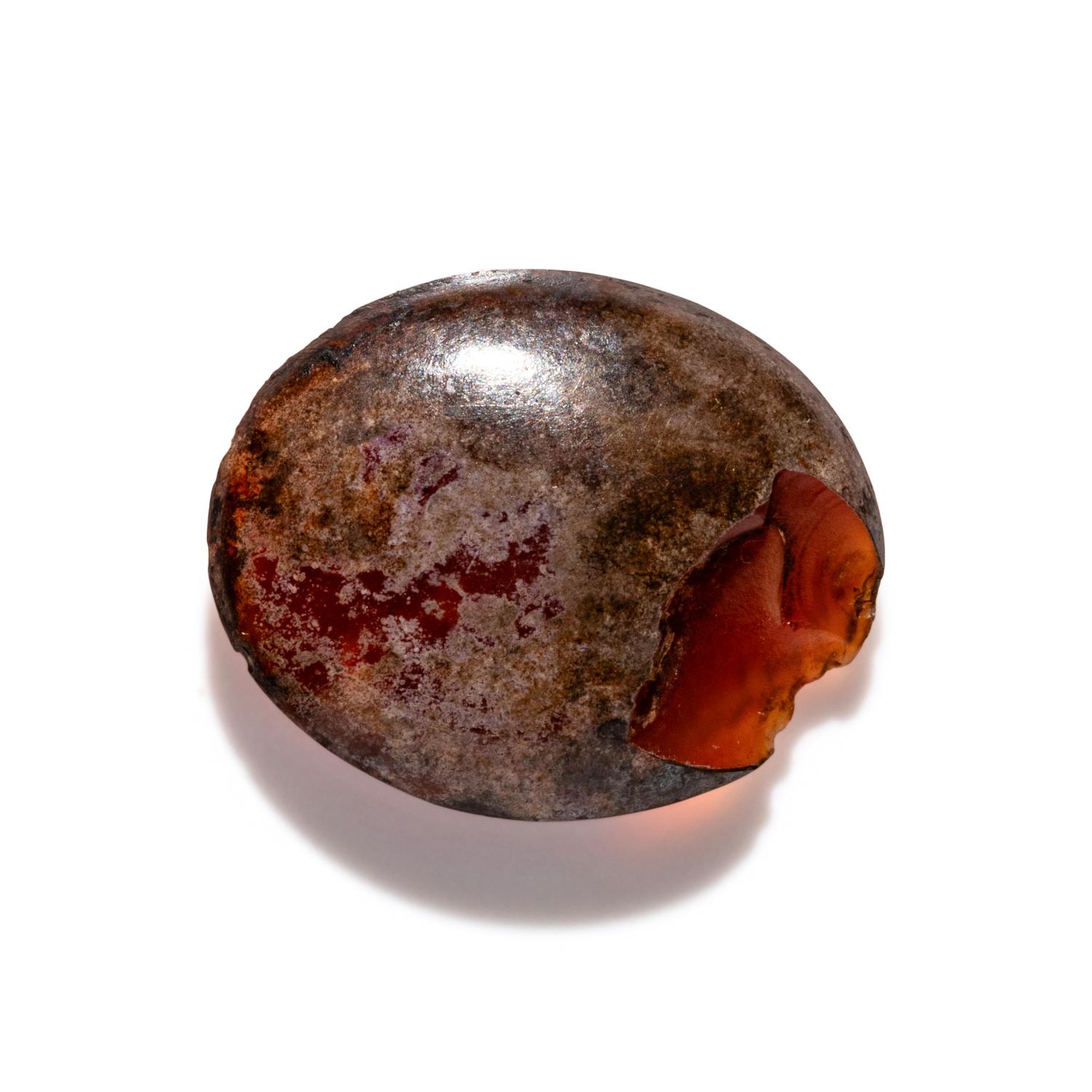A Roman Carnelian Ring Stone with Nike Driving a Quadriga