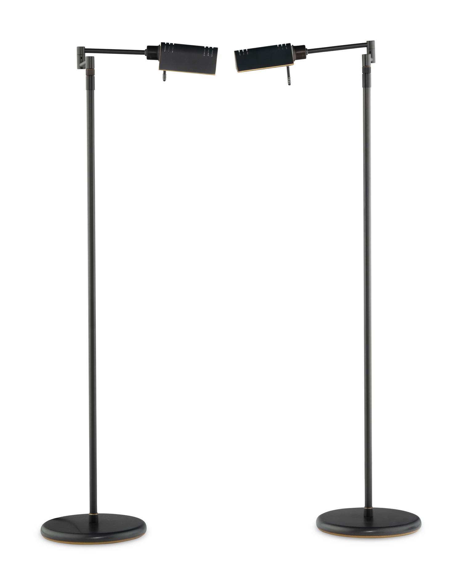A Pair of Holtkotter Leuchten Swing Arm Floor Lamps