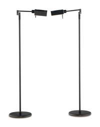 A Pair of Holtkotter Leuchten Swing Arm Floor Lamps