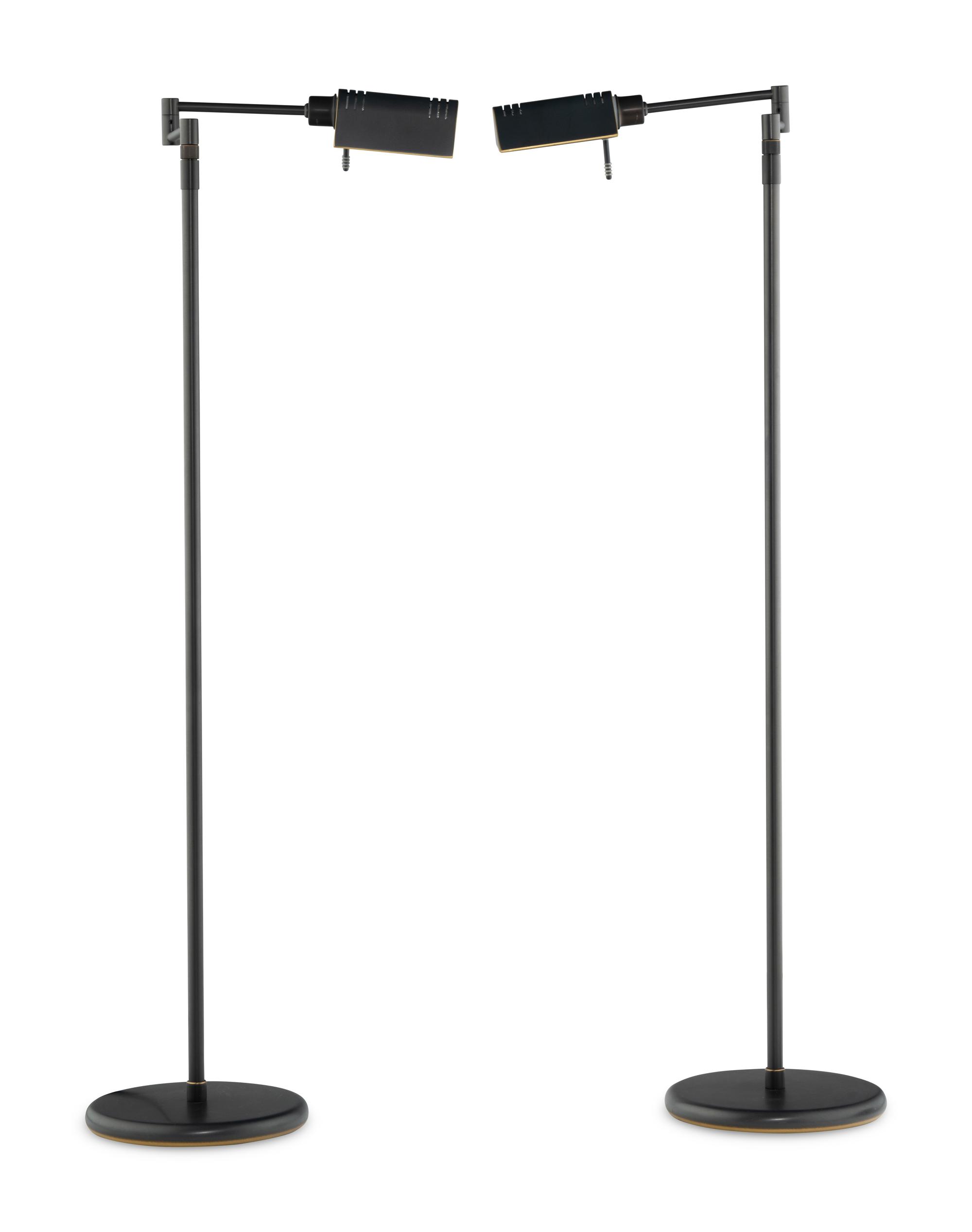 A Pair of Holtkotter Leuchten Swing Arm Floor Lamps