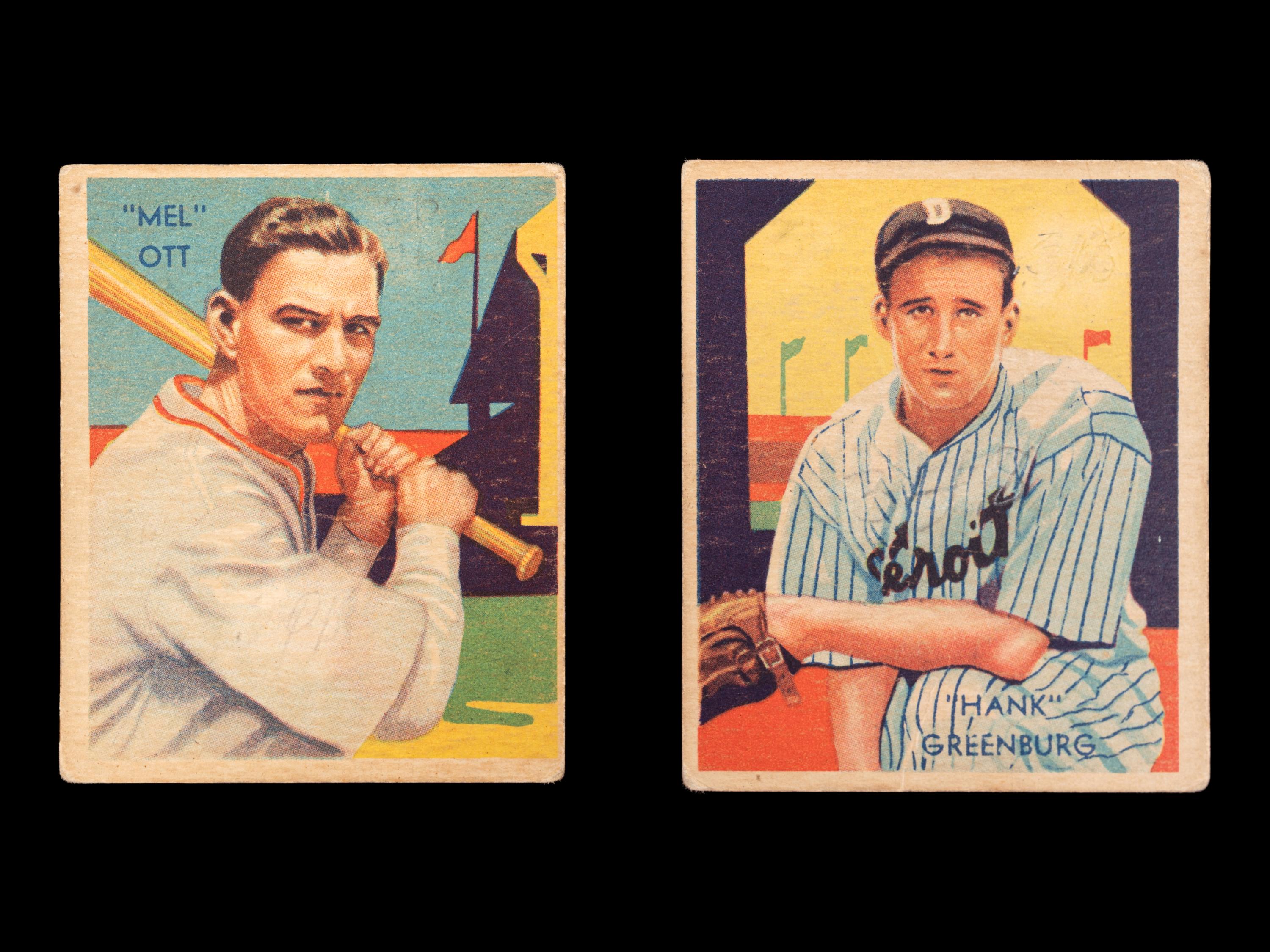 A Group of Hank Greenberg and Mel Ott 1935 National Chicle Diamond Stars Baseball Cards,
