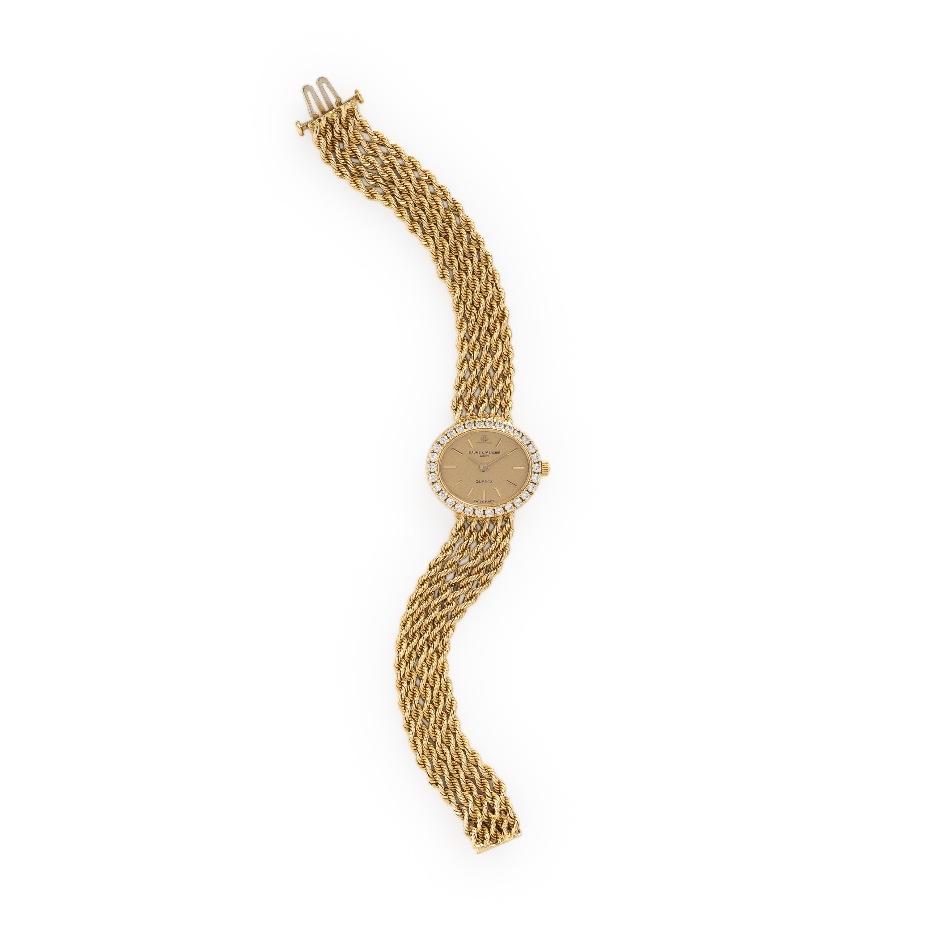 Baume & Mercier, Ref. 98523-9, 14K Yellow Gold Watch with Diamond Bezel