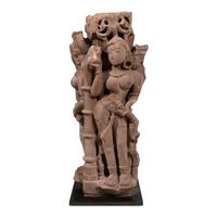 An Indian Sandstone Sculpture, Rajasthan or Madhya Pradesh, Mid 12th Century — 十二世紀中葉 印度拉贾斯坦邦或中央邦 砂岩女神像