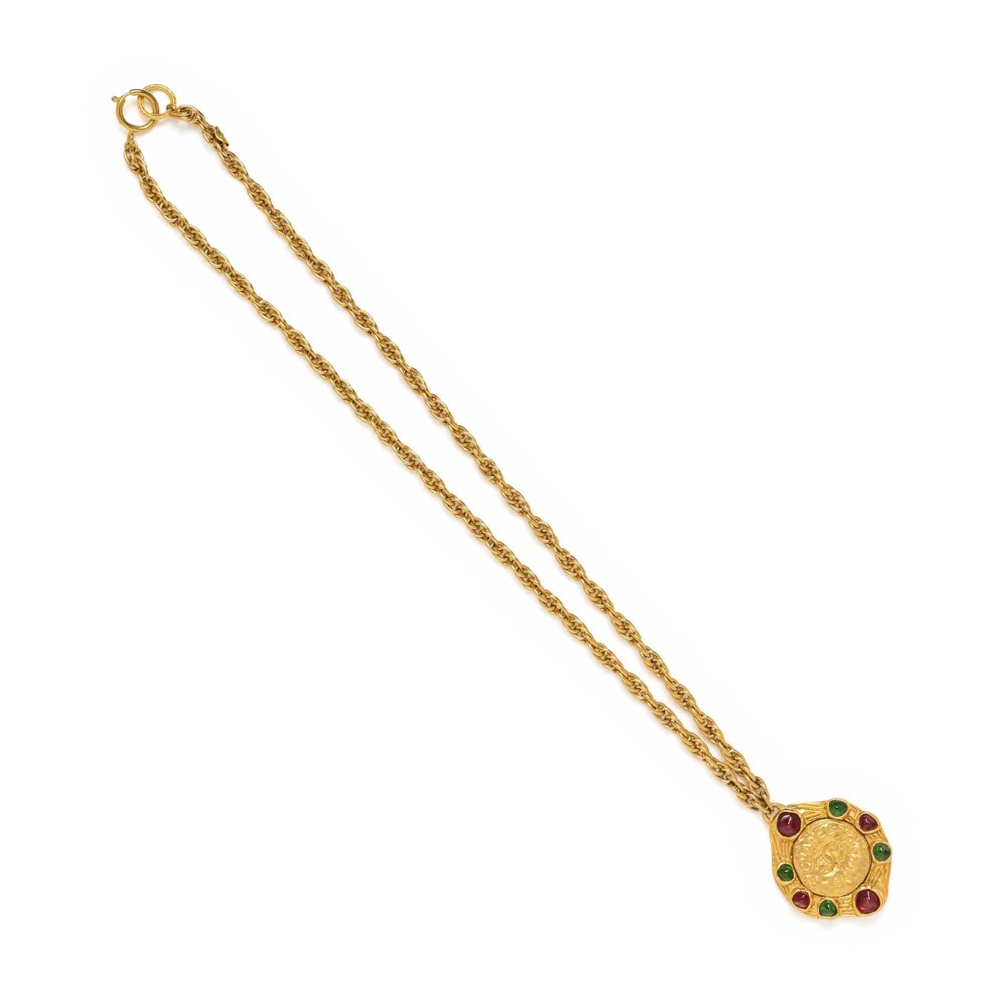 Chanel, Pâte de Verre-Studded Pendant Necklace